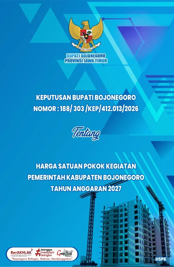 Keputusan Bupati Nomor 188 303 KEP 412.013 2026 tentang Harga Satuan Pokok Kegiatan Bojonegoro TA 2027