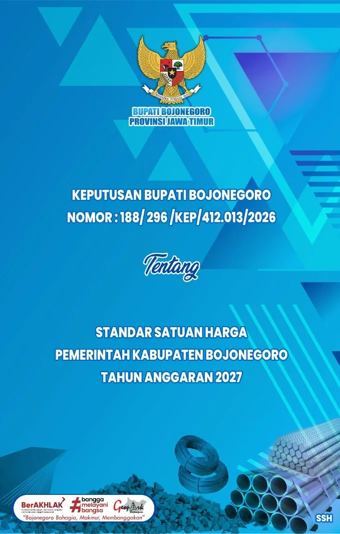 Keputusan Bupati Bojonegoro Nomor 188 296 KEP 412.013 2026 tentang Standar Satuan Harga Tahun Anggaran 2027 Bojonegoro