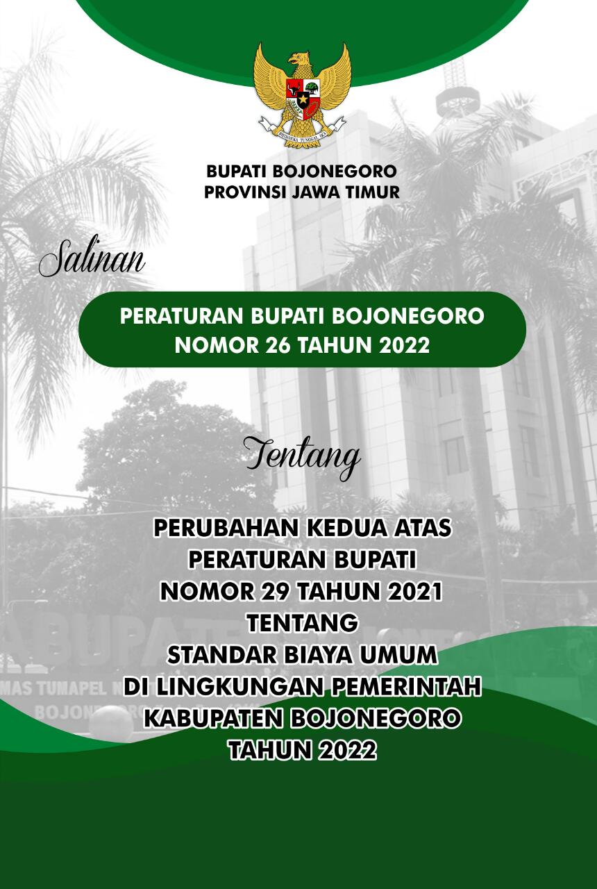 Perubahan Kedua Perbup 29/2021 tentang SBU Tahun 2022