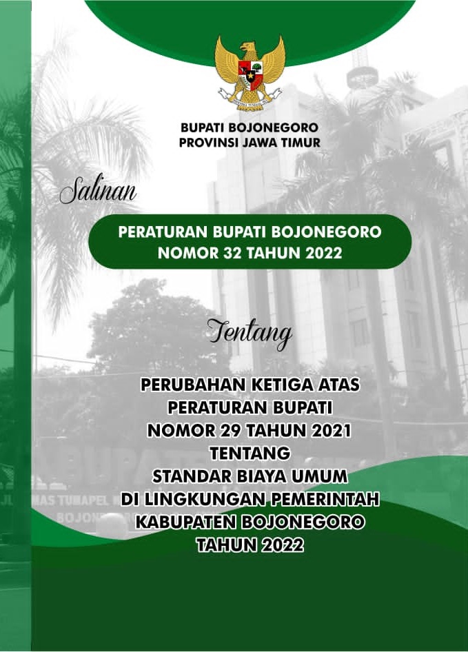 Perubahan Ketiga Perbup 29/2021 tentang SBU Tahun 2022