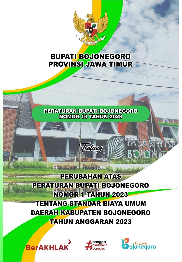 Perubahan Peraturan Bupati Bojonegoro No 1 Tahun 2023 tentang SBU Tahun 2023