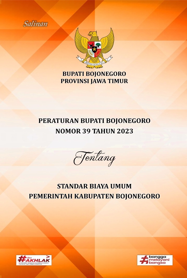 Peraturan Bupati Bojonegoro No 39 Tahun 2023 tentang Standar Biaya Umum