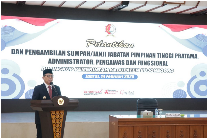 Pj Adriyanto Lantik Sejumlah Pejabat Di Lingkup Pemkab Bojonegoro